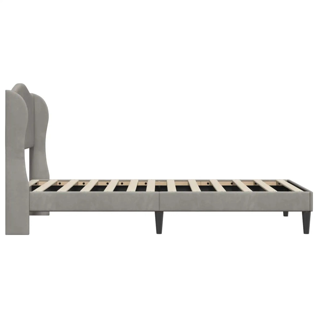 Struttura del letto-Giroletto Grigio Chiaro 80 x 200 cm Velluto 916967