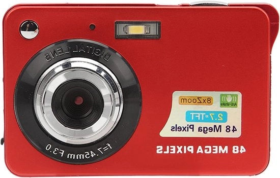 Camera digitale 4K con risoluzione 48MP, ingrandimento ottico 8X, memoria interna 128GB, schermo LCD da 2.7 pollici, videocamera con illuminazione integrata, trasmissione dati ricaricabile, portatile per principianti e studenti