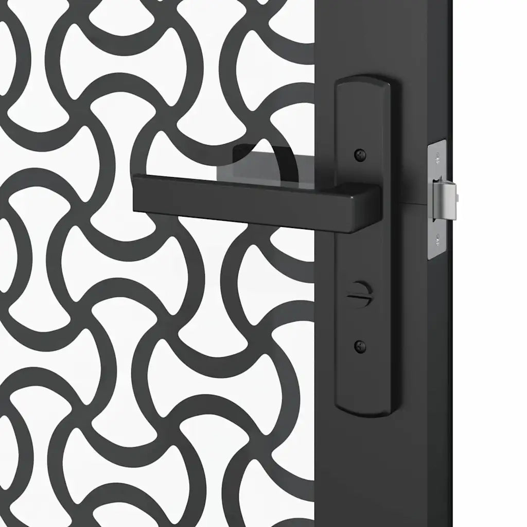 Porta in vetro Traforo Nero 76 x 3.5 x 201.5 cm Alluminio