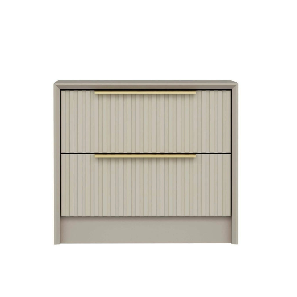 Moke, Comodino 2 Cassetti, 53x45x45h cm Grigio Cemento