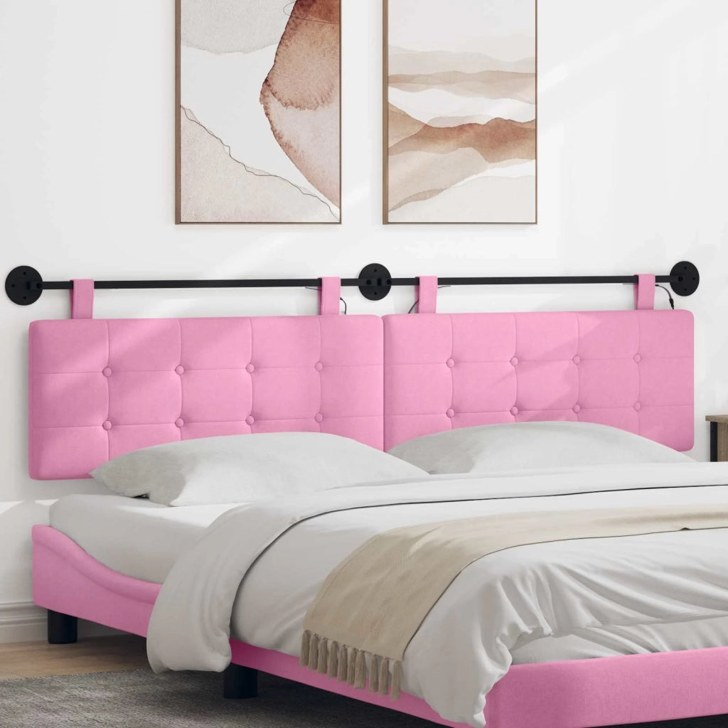 Testiera sospesa Con luce LED Rosa Tessuto 3424502