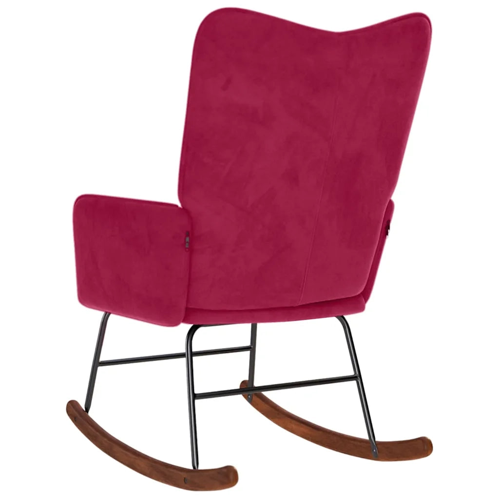 Sedia a Dondolo Rosso Vino in Velluto CFW9651127