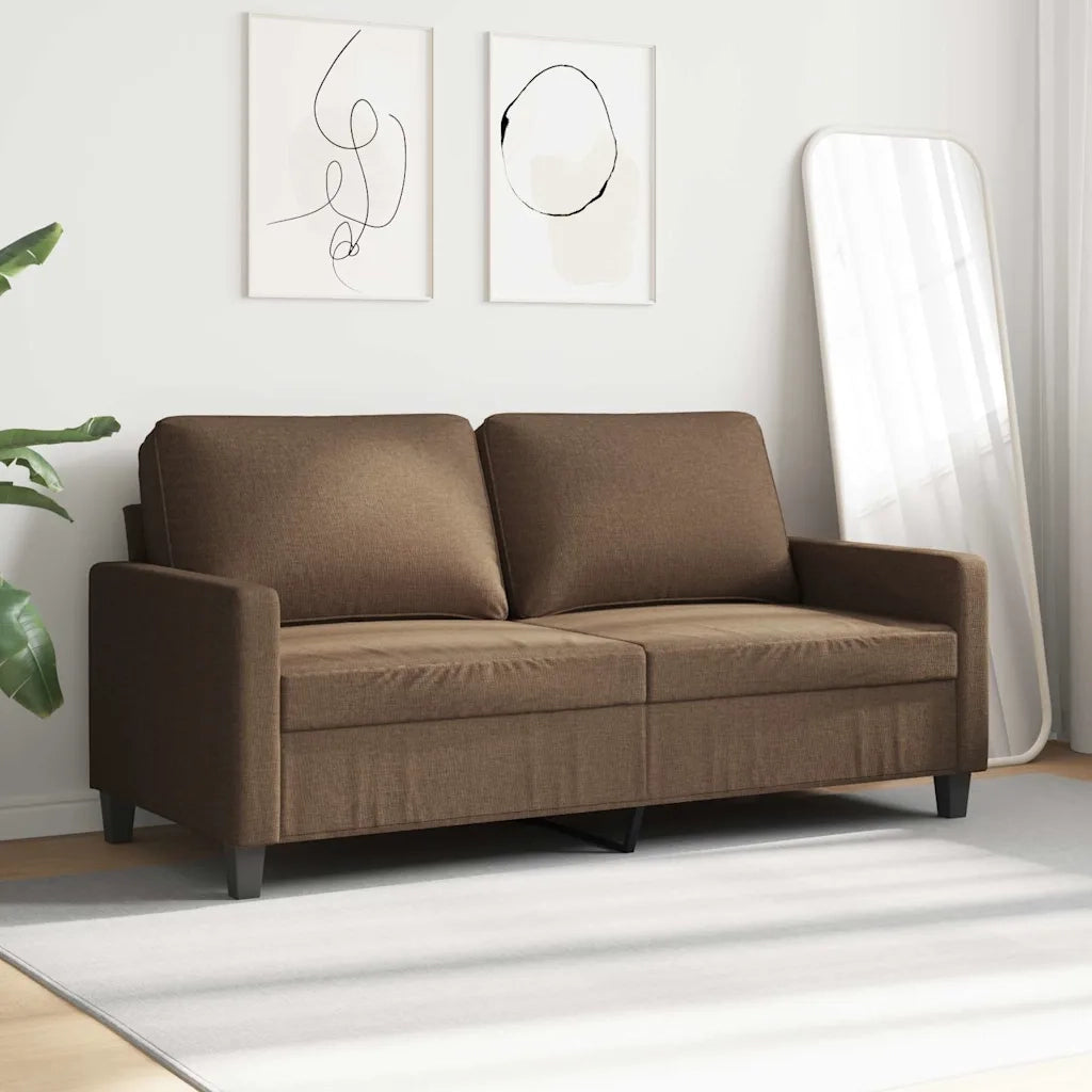 Divano a 2 Posti-Sofa 2 Posti Marrone 140 cm in Tessuto 742000