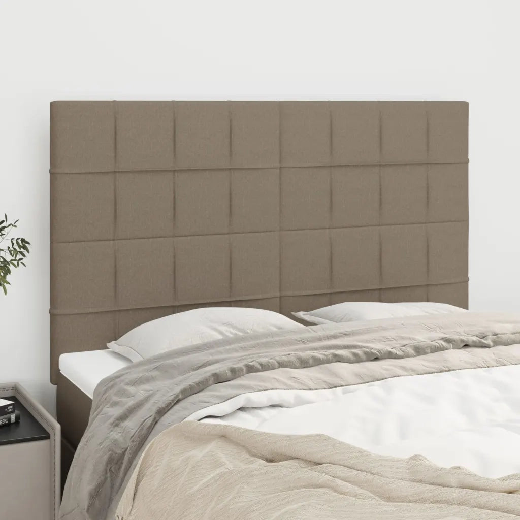 Testiera per letto Tortora 144x5x118/128 cm Tessuto 3116334