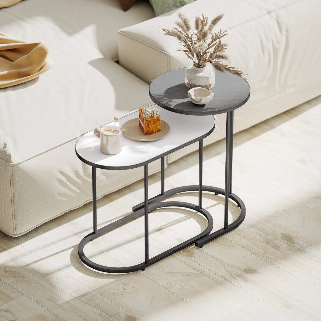 Tavolino da salotto gigogne ¨C zephmum ¨C grigio, bianco, metallo
