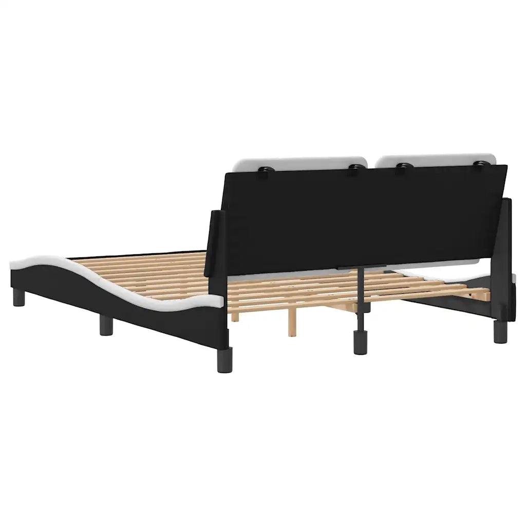 Giroletto senza Materasso Zadar Nero e Bianco 120x200 cm in Similpelle