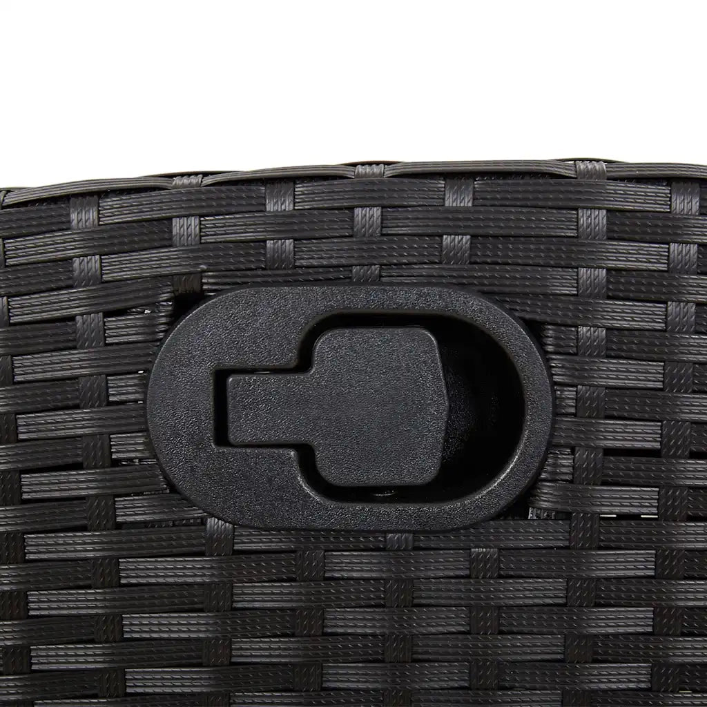 Set da Pranzo da Giardino 9 pz con Cuscini Nero in Polyrattan 3212228