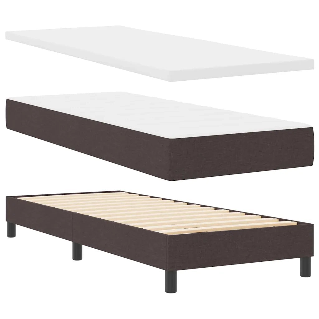 Letto a molle con cuscino Marrone Scuro 200 x 80 cm Tessuto 3341135