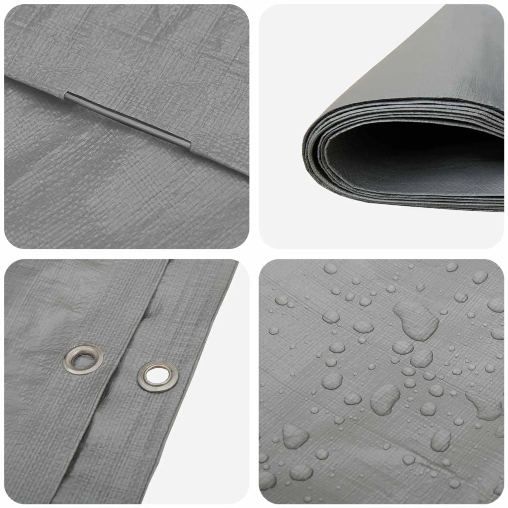 Telo con Occhielli Grigio Chiaro 4 x 6 m 260 gsm PE 42039326