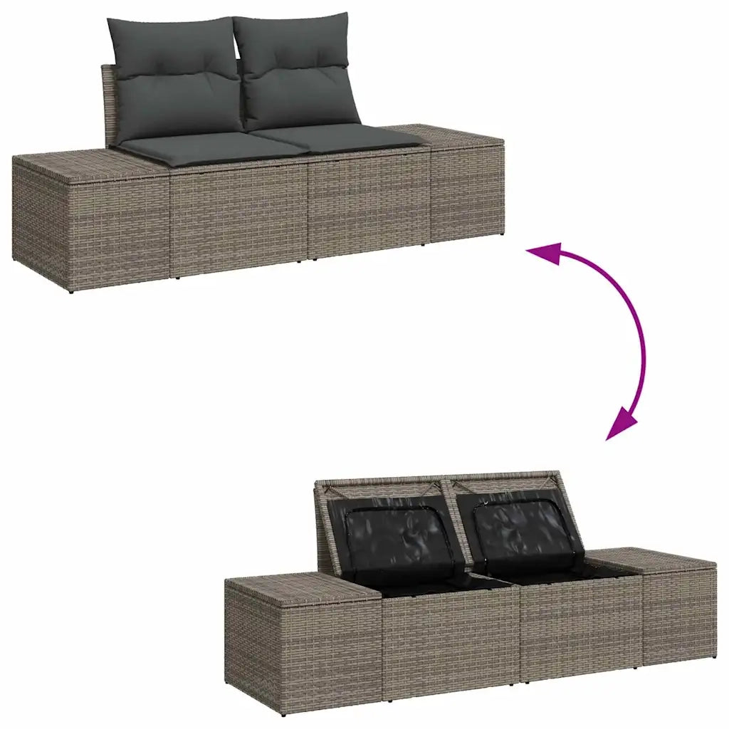 Set Divano da Giardino con cuscino 4 pcs Grigio polyrattan 3355838