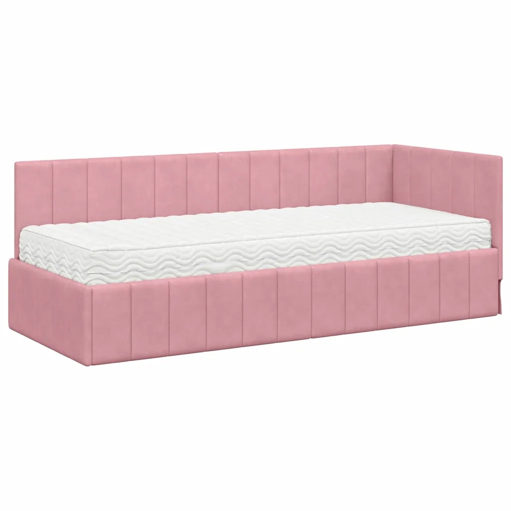 Struttura Letto Angolare con Materasso 2 pcs Grigio Velluto 3393841