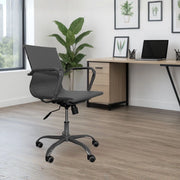 Poltrona da ufficio Nuvia con schienale ergonomico e ruote colore grigio H91