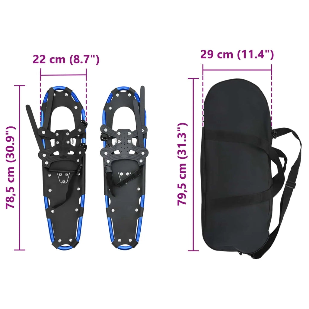 Ciaspole 3 in 1 Blu e Nero 78,5 x 22 cm Alluminio e HDPE CFW2394920