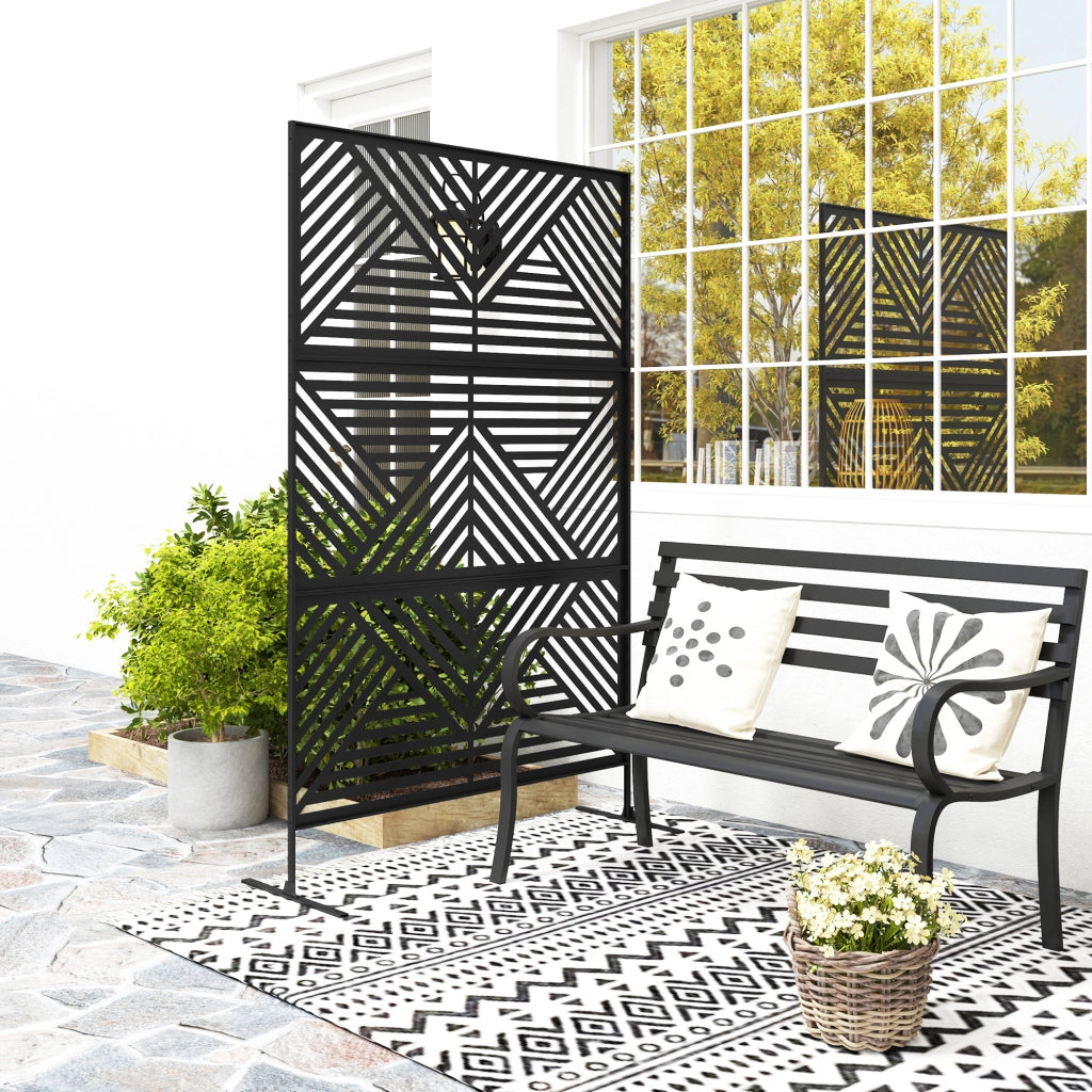 Traliccio Separ¨¦ Divisorio da Giardino ¨C Minimal ¨C 122x45x198 cm, Nero