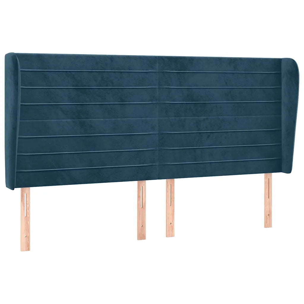 Testiera ad Orecchio Blu Scuro 203x23x118/128 cm in Velluto 3118166