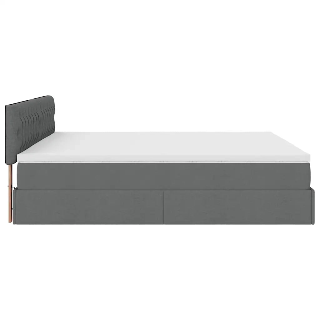 Struttura Letto Pouf con Materassi 200x200 cm in Tessuto 3312417