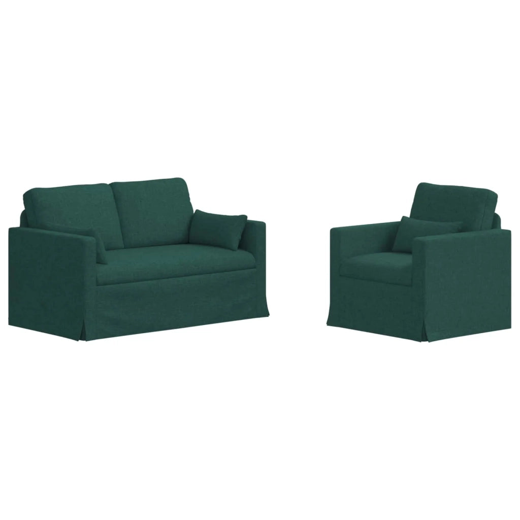Set di divani 2 pcs Verde Scuro 139 x 78 x 80 cm Tessuto 3407496