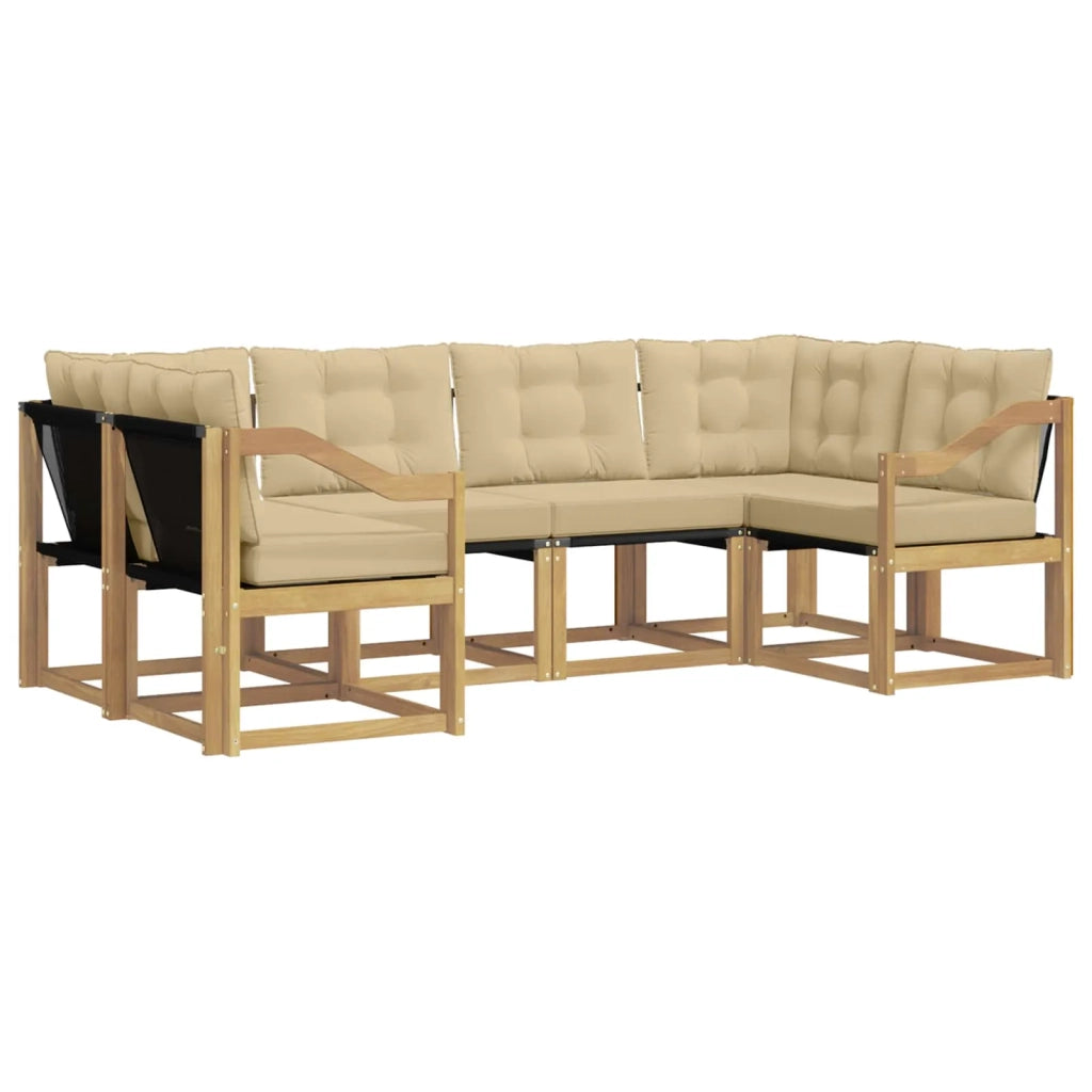 Set di divani da esterno 6 pz Bianco e Beige 3389823