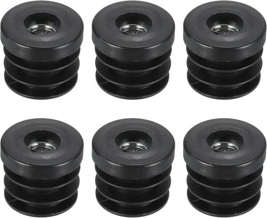 Insetti per tubi circolari con avvito M10, 6 pezzi, diametro esterno 30 mm - plastica nera