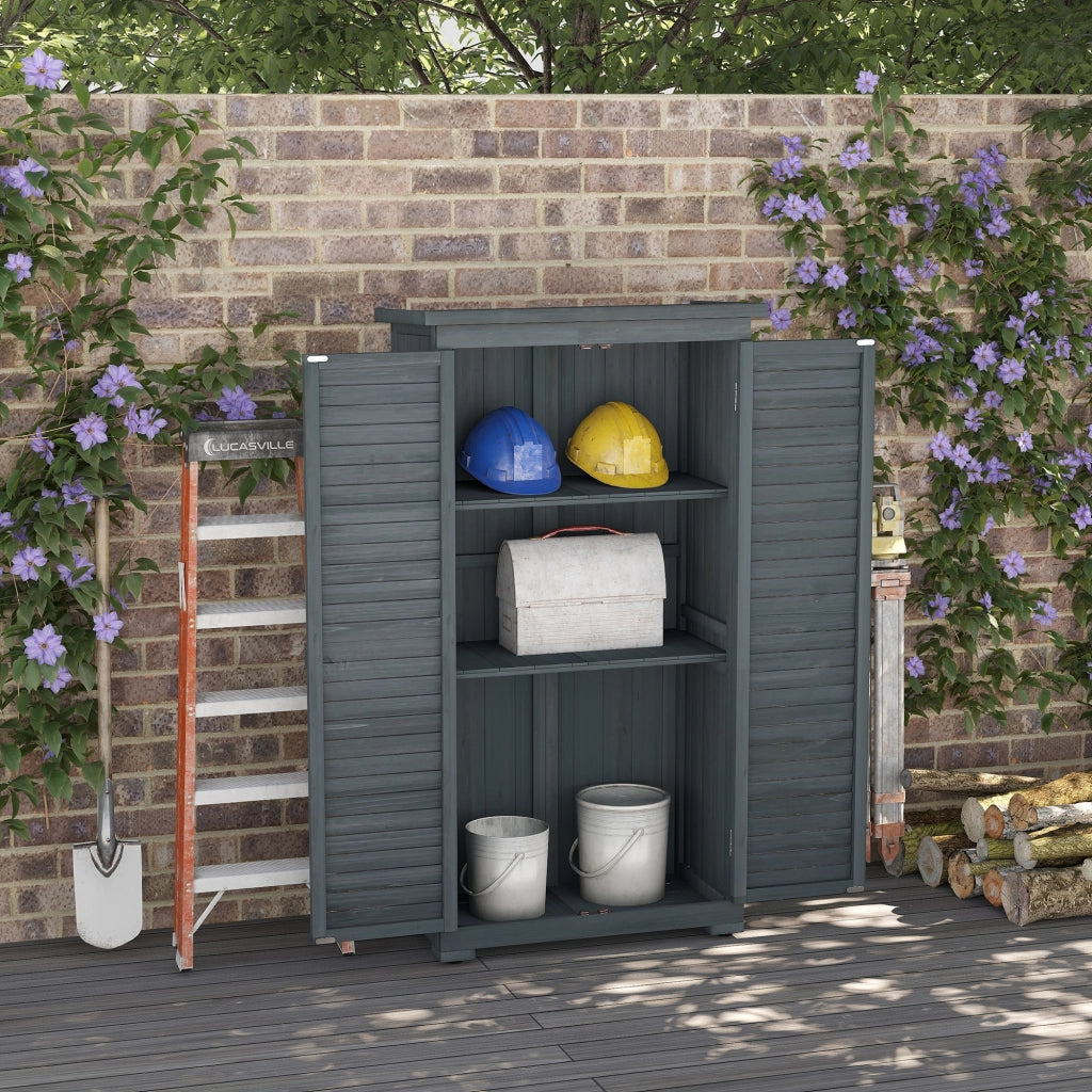 Armadio da giardino in legno ¨C Minimal ¨C grigio 87x47x160