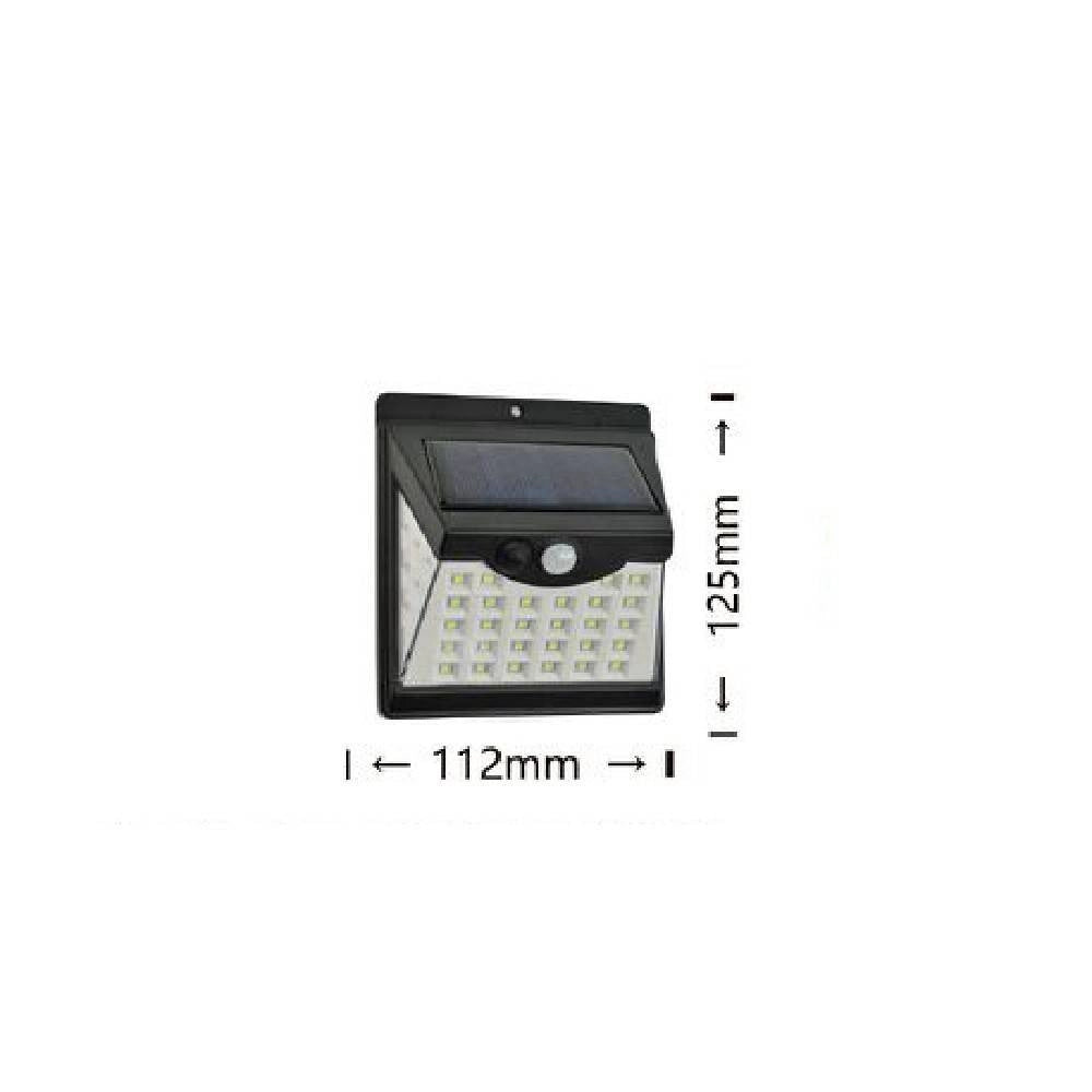 Trade Shop - Faretto Applique Led A Parete Con Pannello Solare Luce Calda 3000k Ip65 So-a3-c -