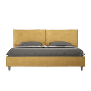 BS COM Letto matrimoniale king size contenitore imbottito 190x200 microfibra ocra Large