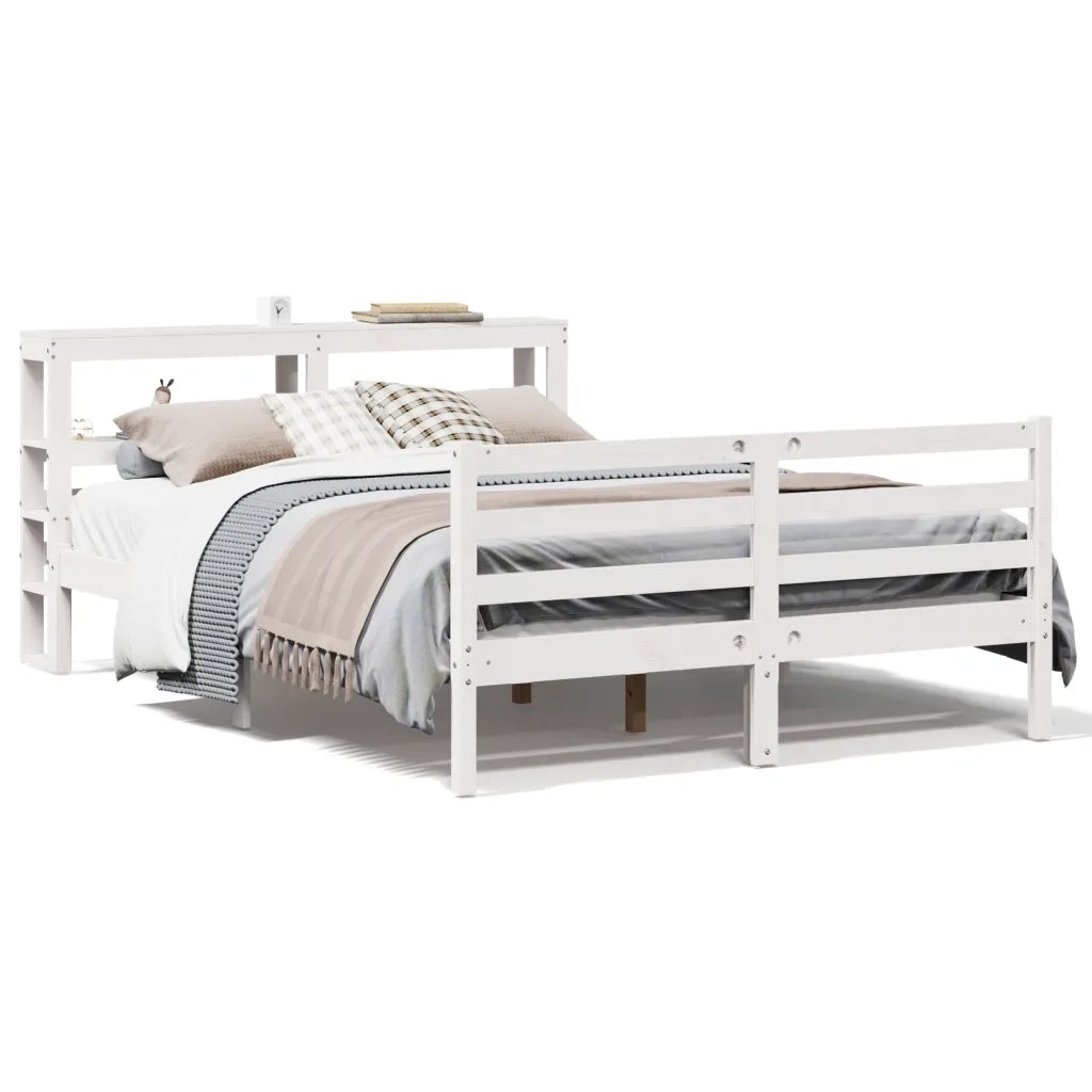 Letto senza Materasso Bianco 120x190 cm Legno Massello di Pino