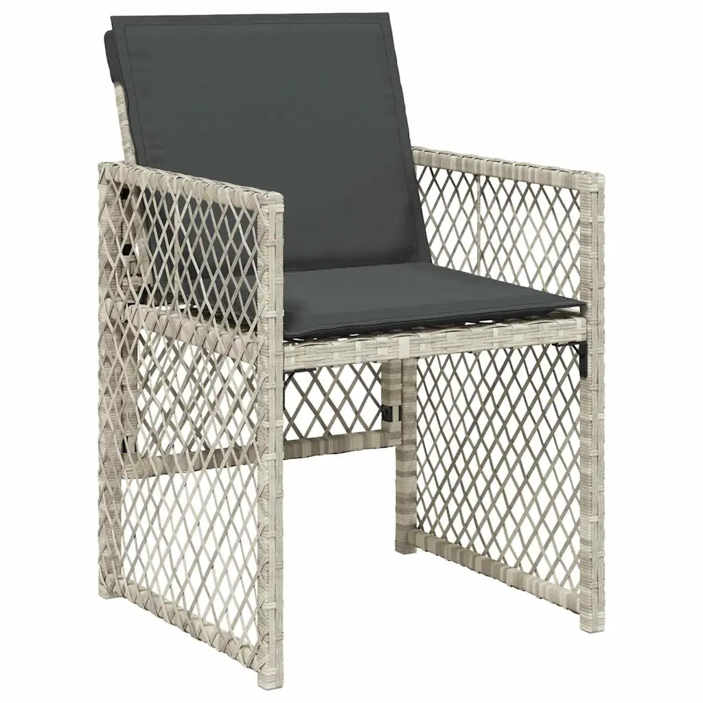 Set da Pranzo per Giardino 5 pcs Grigio chiaro polyrattan
