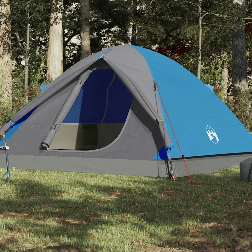Tenda da Campeggio a Cupola per 6 Persone-Tenda per Escursionismo Blu Impermeabile
