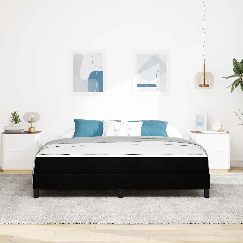 Letto a molle con materasso Nero 180 x 200 cm Tessuto 3398509