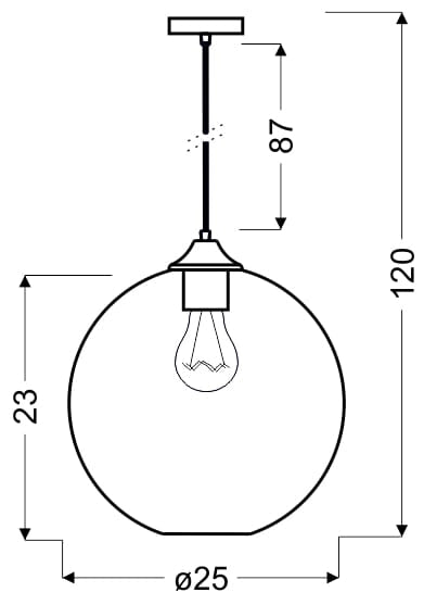 Candellux Edison lampada a sospensione verde Ø25 E27