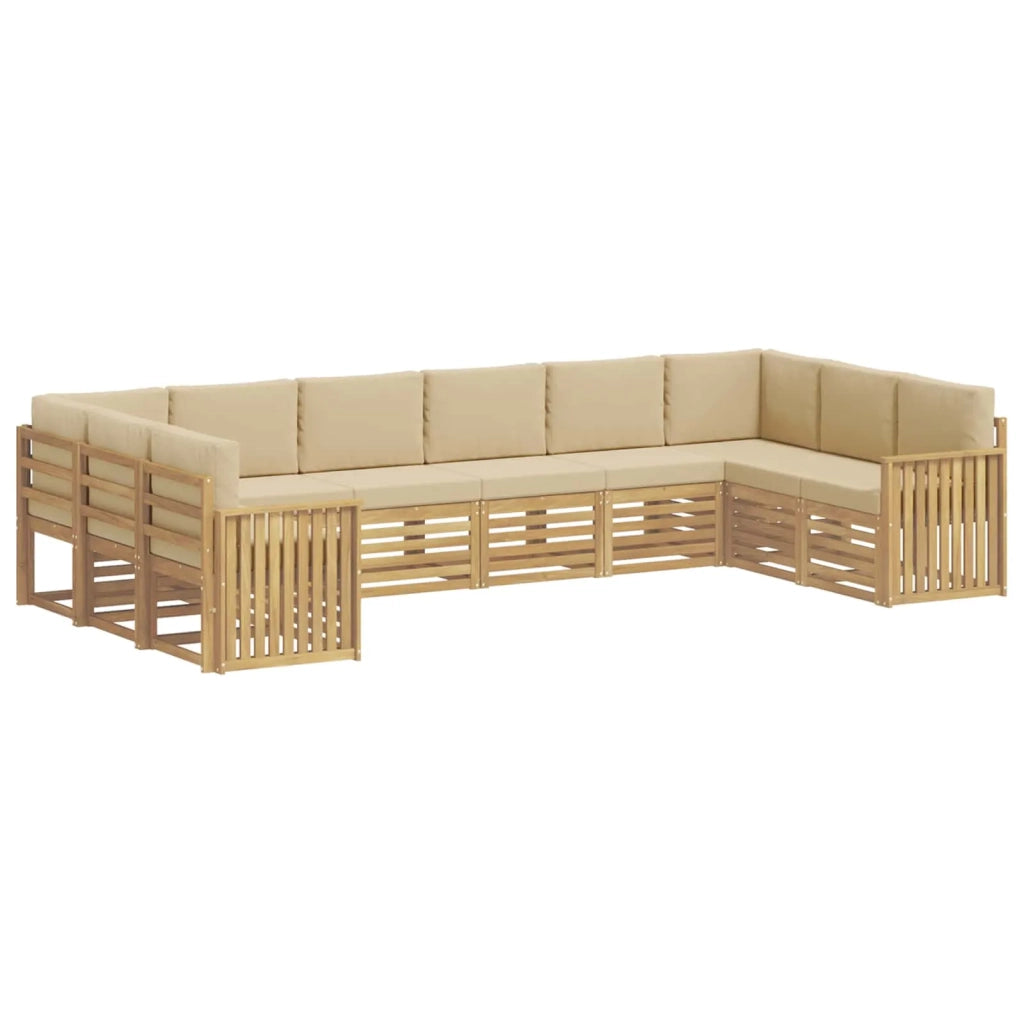 Set di divani da esterno 10 pcs Bianco e Beige 3392583