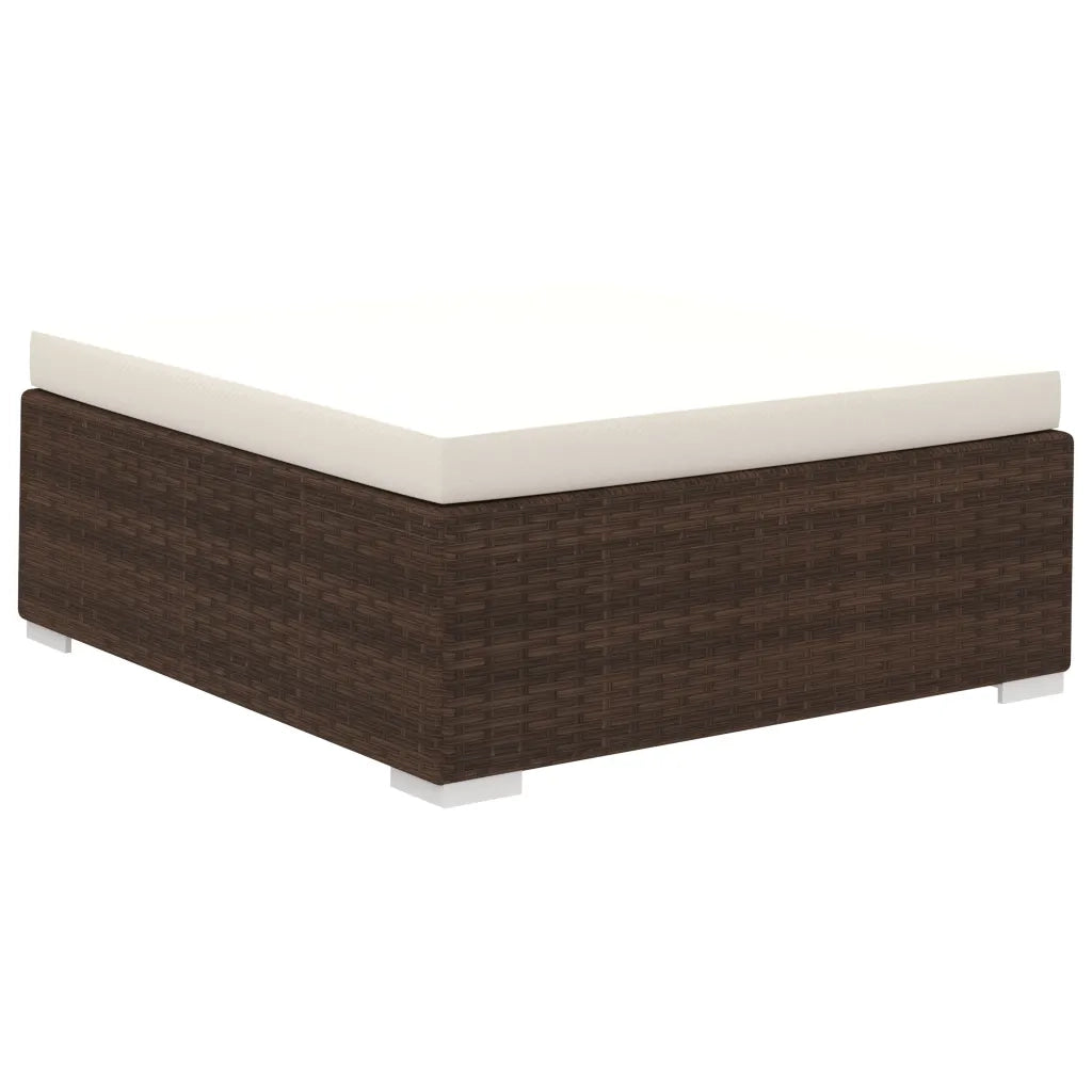Set Divani da Giardino 12 pz con Cuscini in Polyrattan Marrone 41262