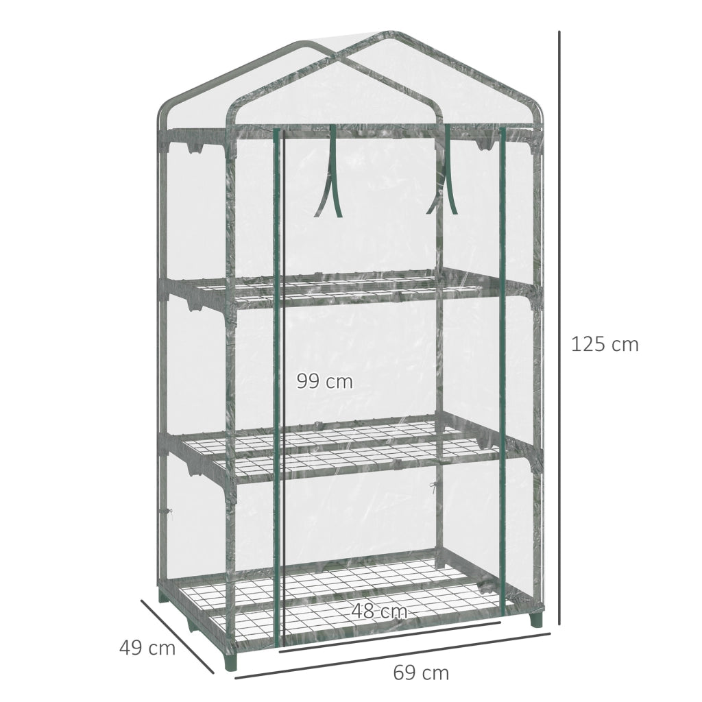 Serra per Giardino ¨C zephmum ¨C Acciaio e Plastica Trasparente 69x49x125cm