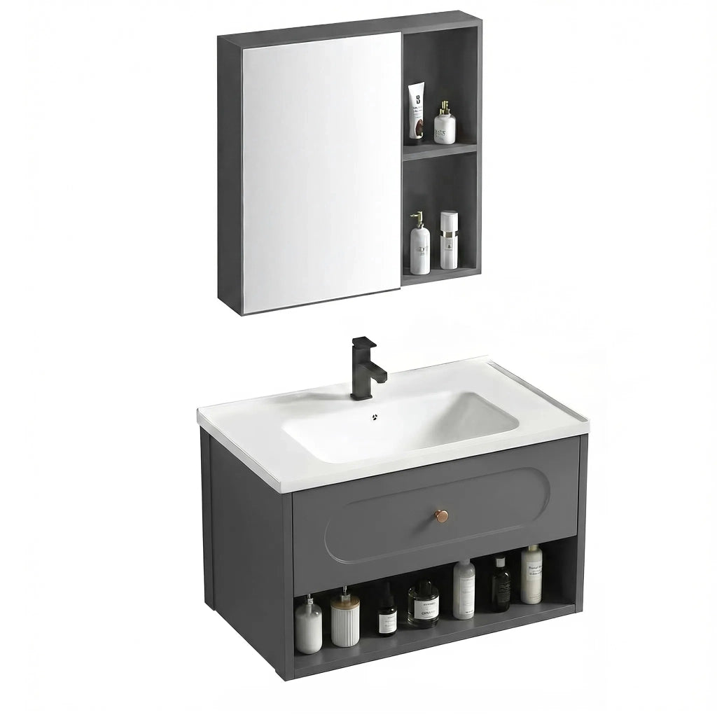 Set Di Mobili Da Bagno Con Lavabo River 60cm Grey