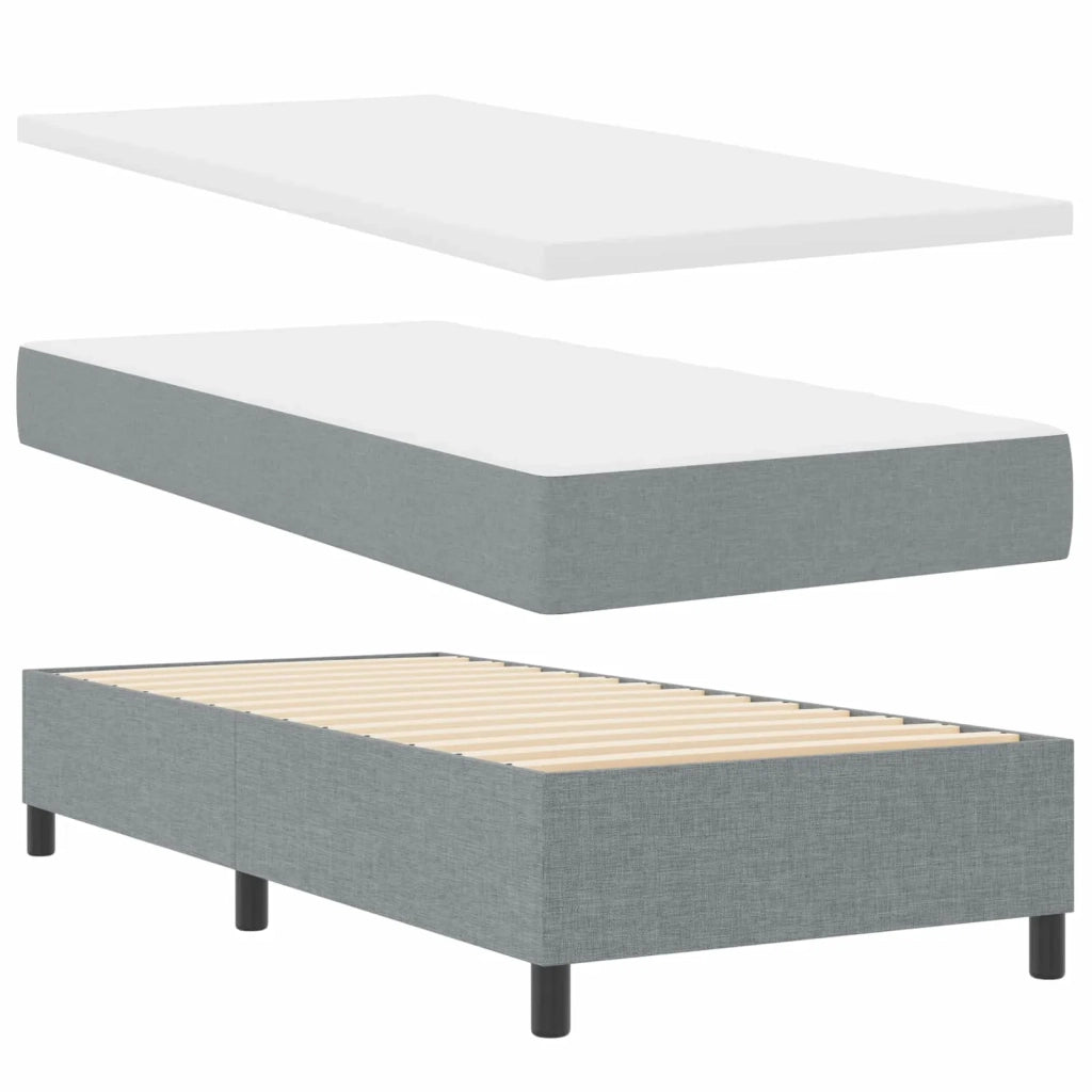 Letto a molle con materasso Grigio chiaro 90 x 190 cm Tessuto 3342830