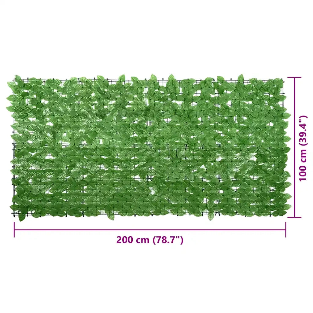 Paravento da Balcone-Divisorio con Foglie Verdi 200x100 cm