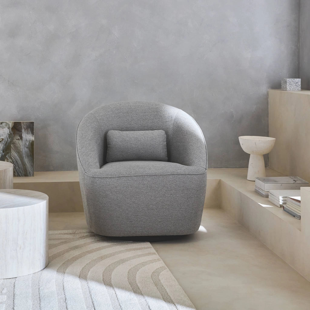 Poltrona girevole 360° con cuscino, grigio chiaro