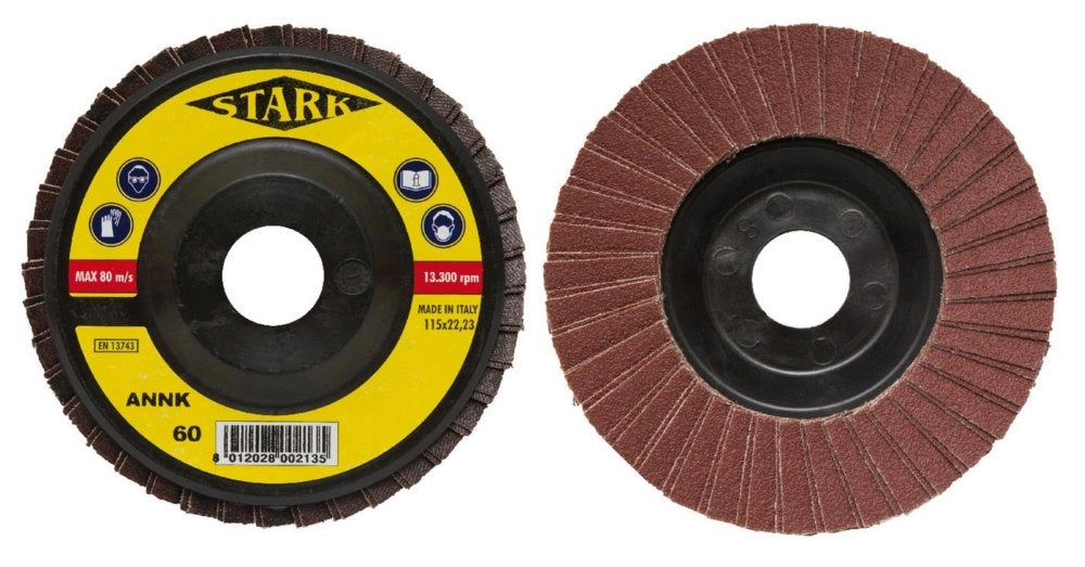 10pz disco abrasivi a lamelle mm.115x22 gr.120 cod:ferx.55901
