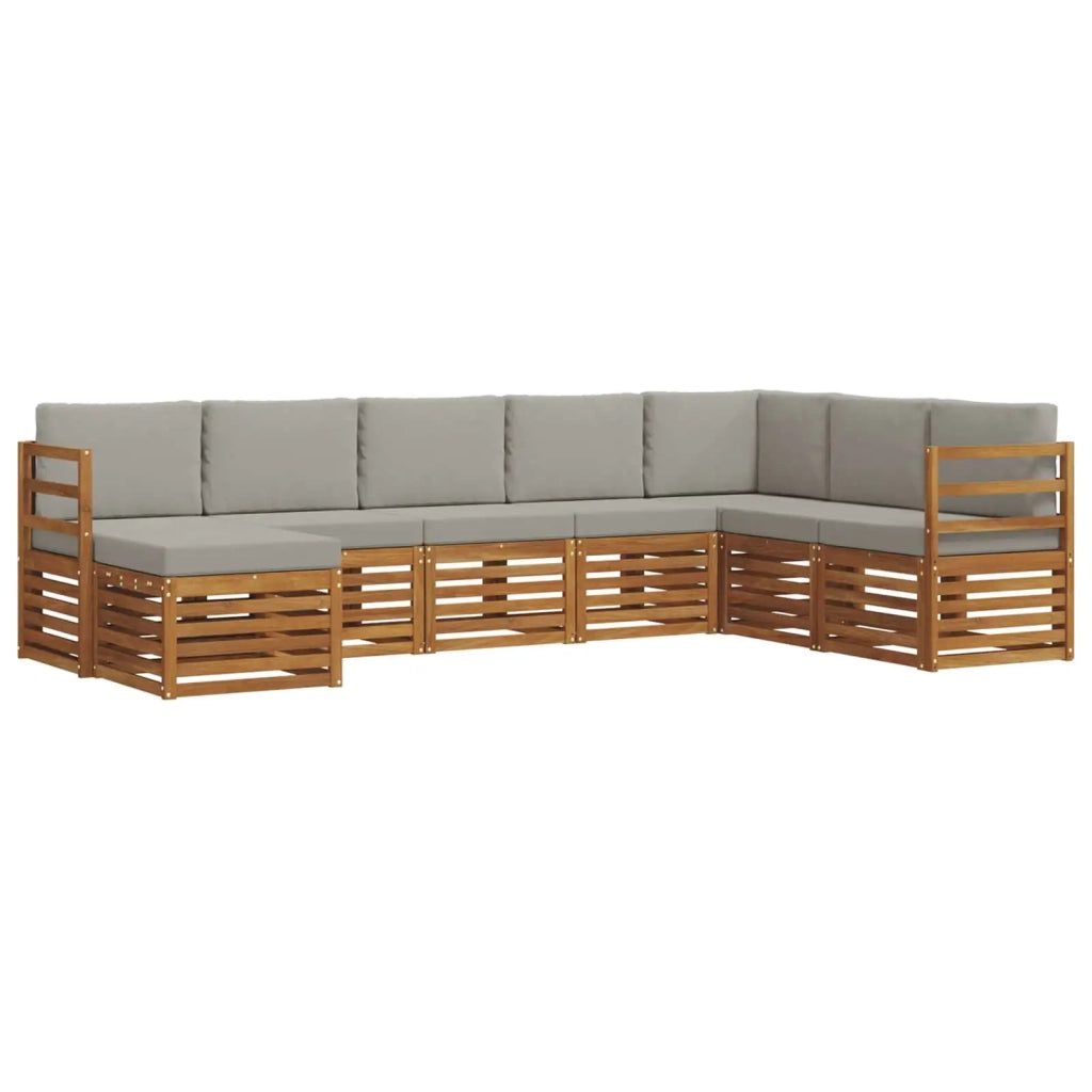 Set divano sezionale con cuscino 8 pcs Grigio Naturale e Chiaro 3375271