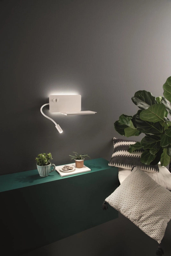 APPLIQUE DA COMODINO FLAT A LED DESTRO BIANCO 3000K 790LM 9W