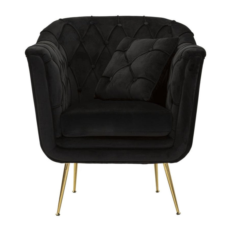 Poltrona Budapest Nera Con Cuscino cm 88x83x91