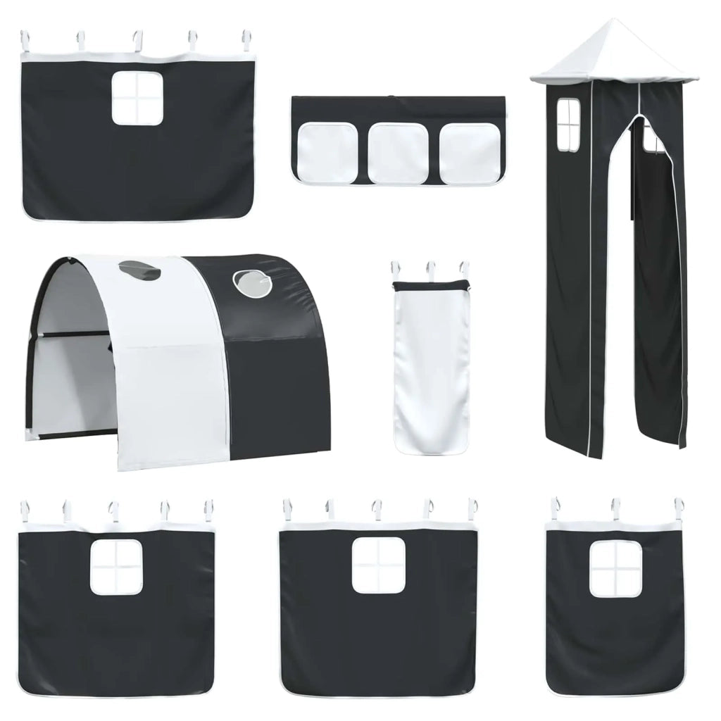 Struttura del letto loft per bambini Bianco e Nero 75 x 190 cm 42020892