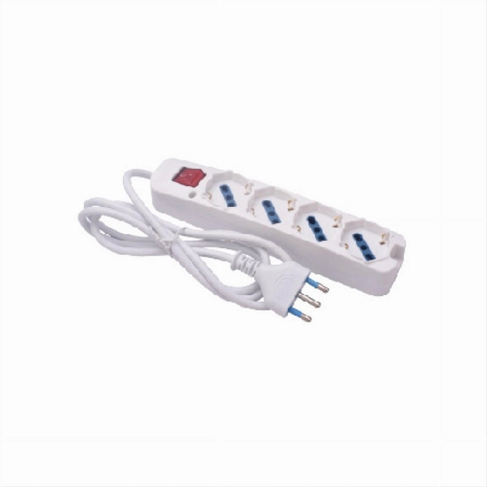 Trade Shop - Multipresa 4 Uscite Universali Con Interruttore Luminoso Spina 16a Cavo 3mt 80190n -