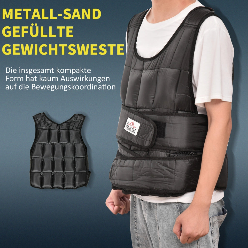 Giubbotto Zavorrato 30 kg ¨C Xylo ¨C Regolabile con 35 Sacchetti Oxford Metallo Nero 60x50 cm