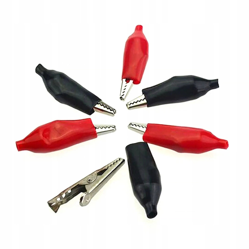 Coccodrilli Isolati 5A Rosfix Set 2 Pezzi – Nero e Rosso | Alta Qualità, Sicurezza | Progetti Elettronici, Test Circuiti