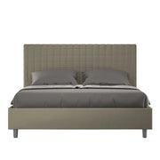 BS COM Letto matrimoniale senza rete imbottito 160x190 similpelle cappuccino
