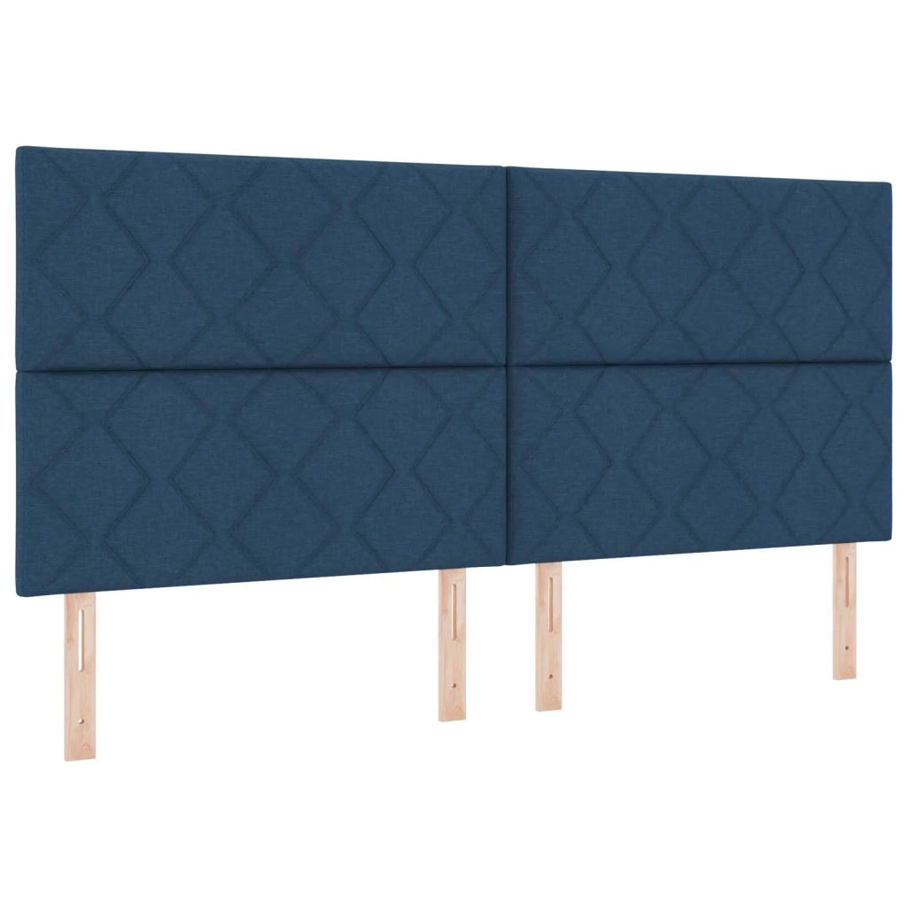 Letto box spring con materasso Blu 200 x 200 cm Tessuto 3455440