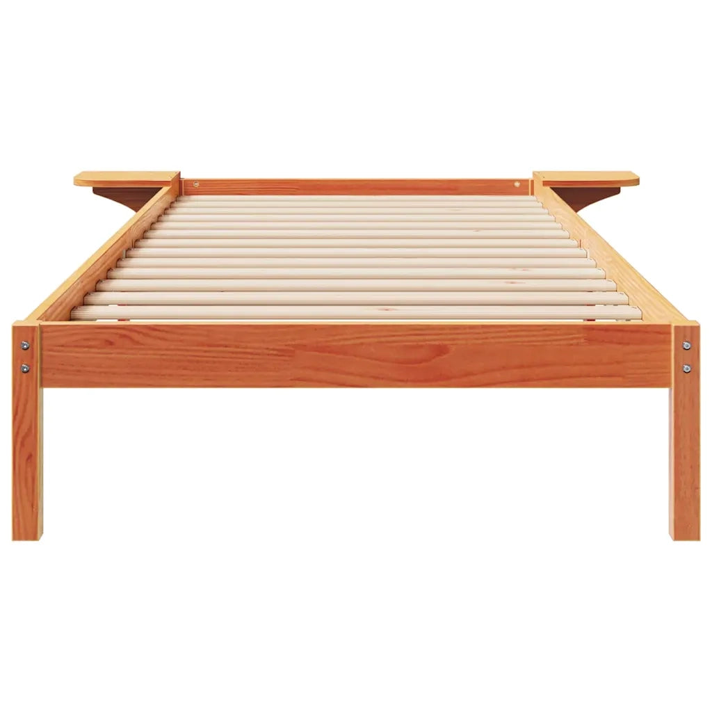 Letto con Tavolini Laterali Marrone cerato 100 x 210 cm 873225