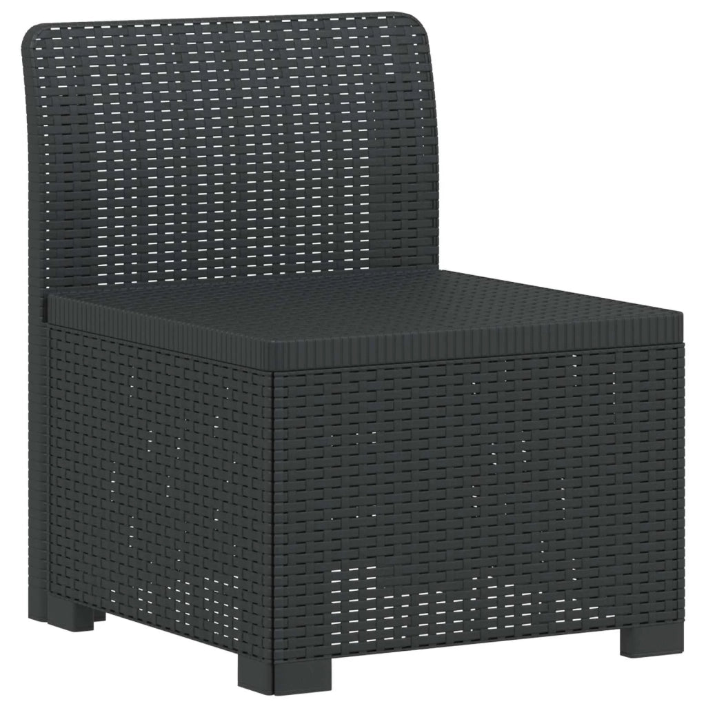 Divano da Giardino a 3 Posti in Rattan PP Antracite 3443814